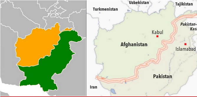 a afgan pakistan map